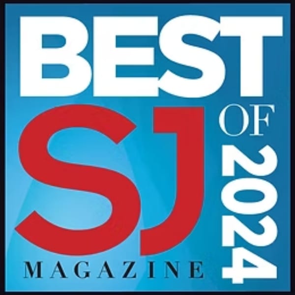 Blue and red graphic with white text: "BEST OF SJ MAGAZINE 2024".